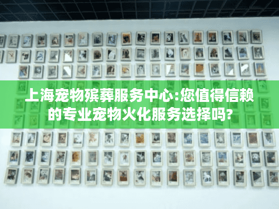 上海宠物殡葬服务中心:您值得信赖的专业宠物火化服务选择吗?