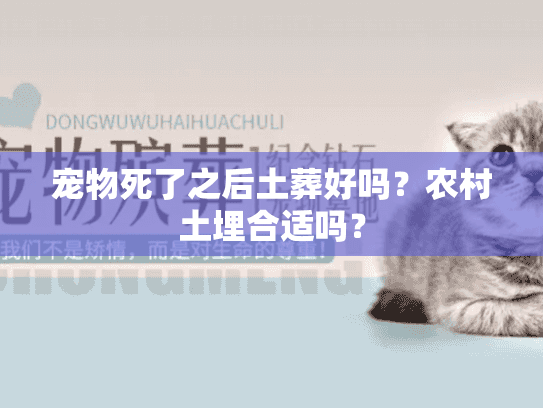 宠物死了之后土葬好吗？农村土埋合适吗？