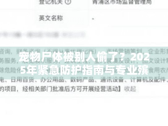 宠物尸体被别人偷了？2025年紧急防护指南与专业殡葬服务推荐