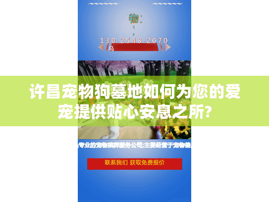 许昌宠物狗墓地如何为您的爱宠提供贴心安息之所?