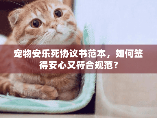 宠物安乐死协议书范本，如何签得安心又符合规范？