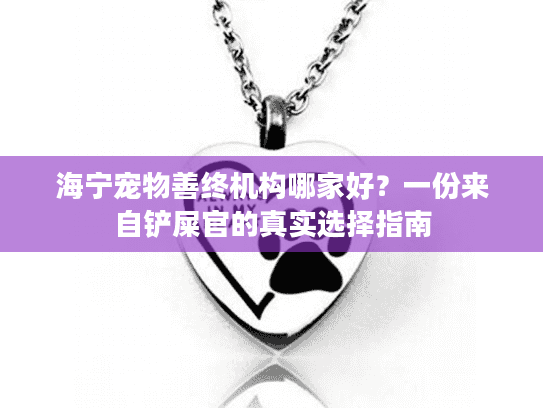 海宁宠物善终机构哪家好？一份来自铲屎官的真实选择指南