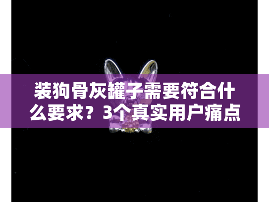装狗骨灰罐子需要符合什么要求？3个真实用户痛点+避坑指南