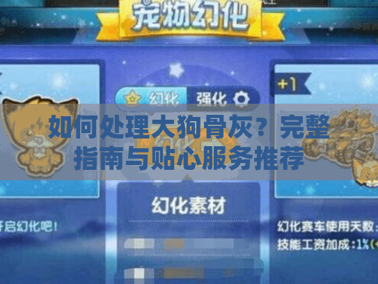 如何处理大狗骨灰？完整指南与贴心服务推荐