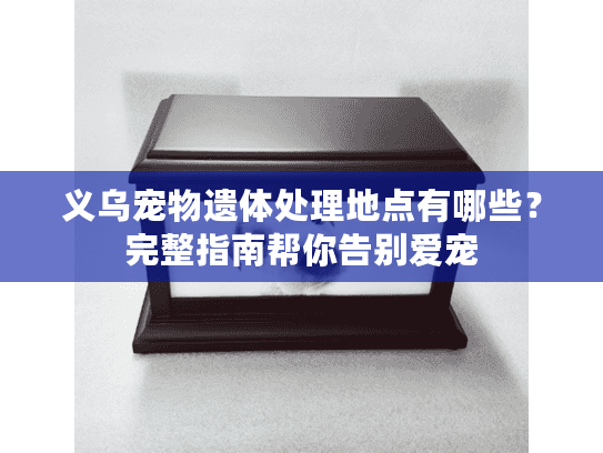 义乌宠物遗体处理地点有哪些？完整指南帮你告别爱宠